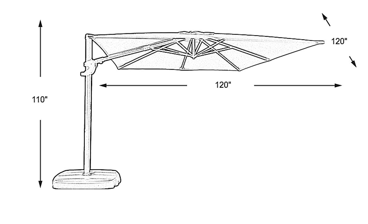La Mesa Cove 10' Square Aqua Outdoor Cantilever Umbrella with Base and Stand