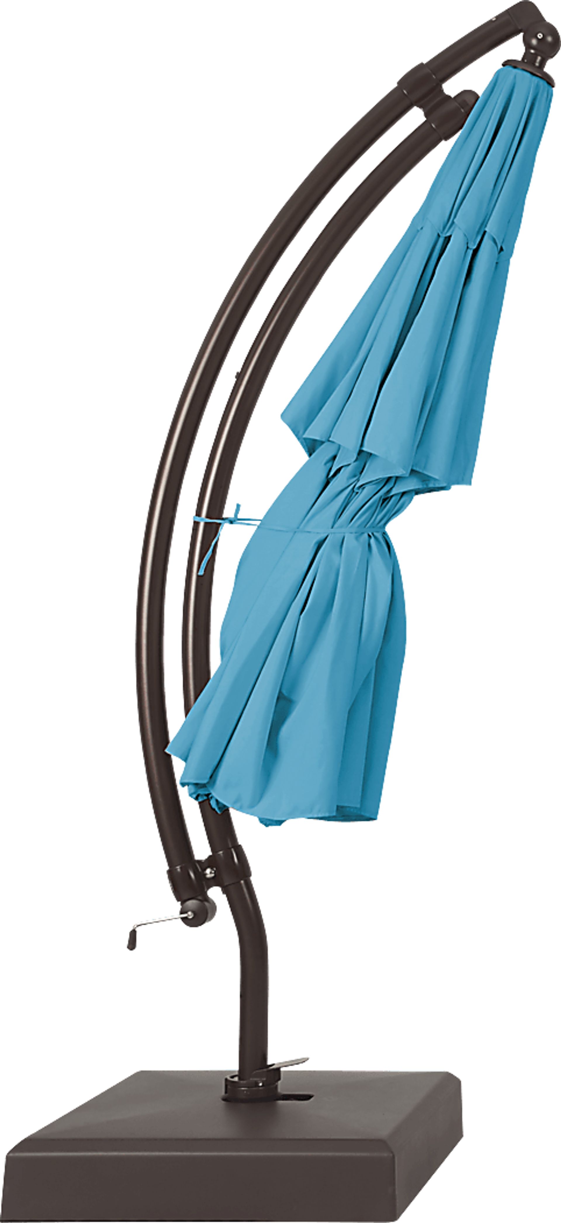 La Mesa Cove 13' Aruba Outdoor Curve Cantilever Umbrella with Base with Drumlin Vega Light - Image 4