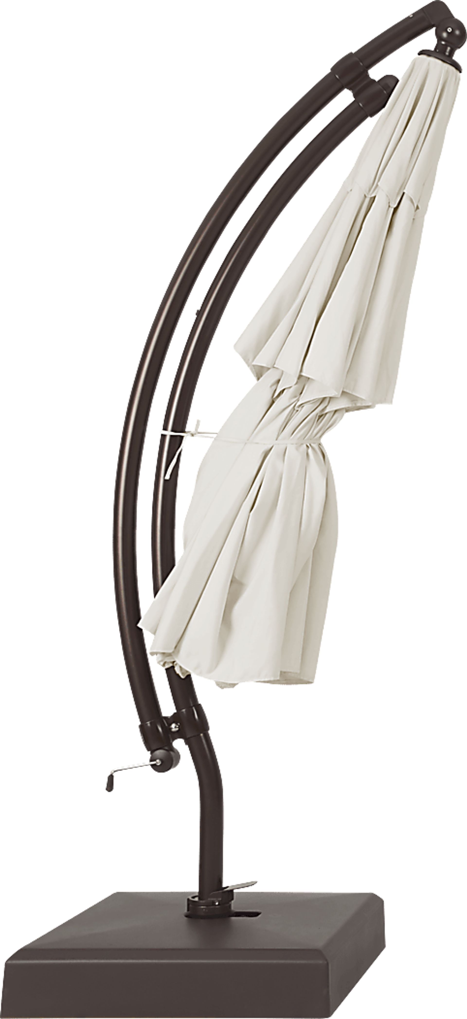 La Mesa Cove 13' Natural Outdoor Curve Cantilever Umbrella with Base with Drumlin Vega Light - Image 4