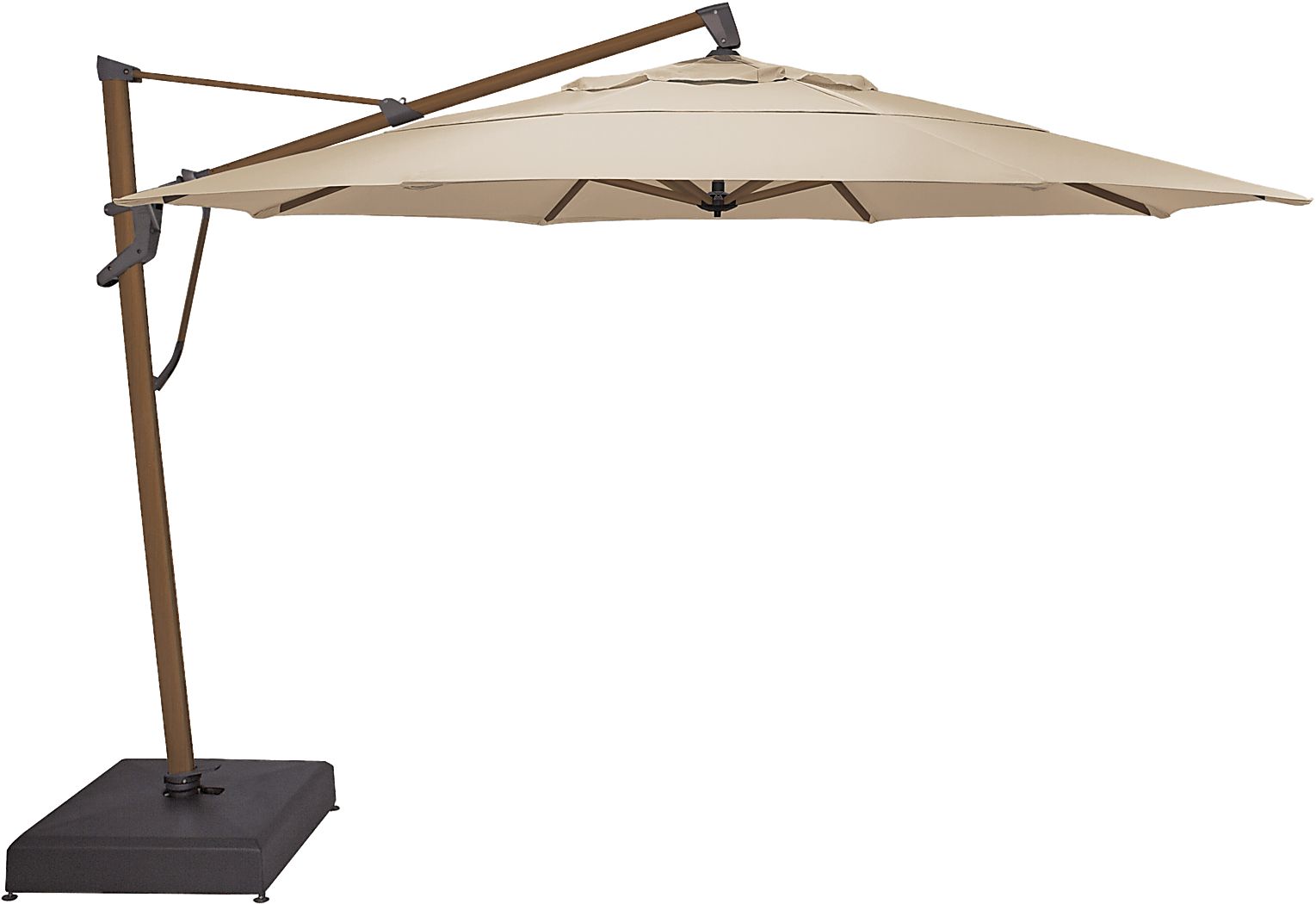 La Mesa Cove 13' Octagon Flax Outdoor Cantilever Umbrella with Base
