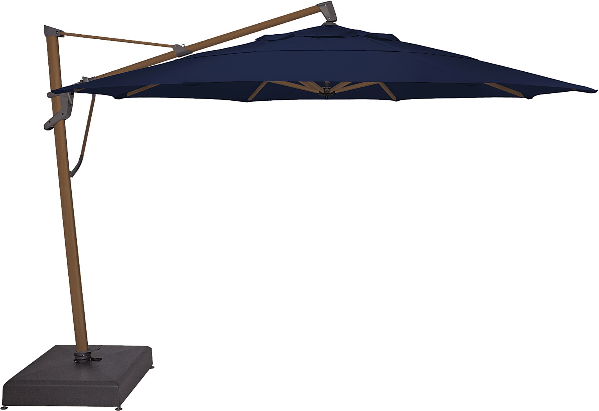 La Mesa Cove 13' Octagon Navy Outdoor Cantilever Umbrella with Base - Image 1