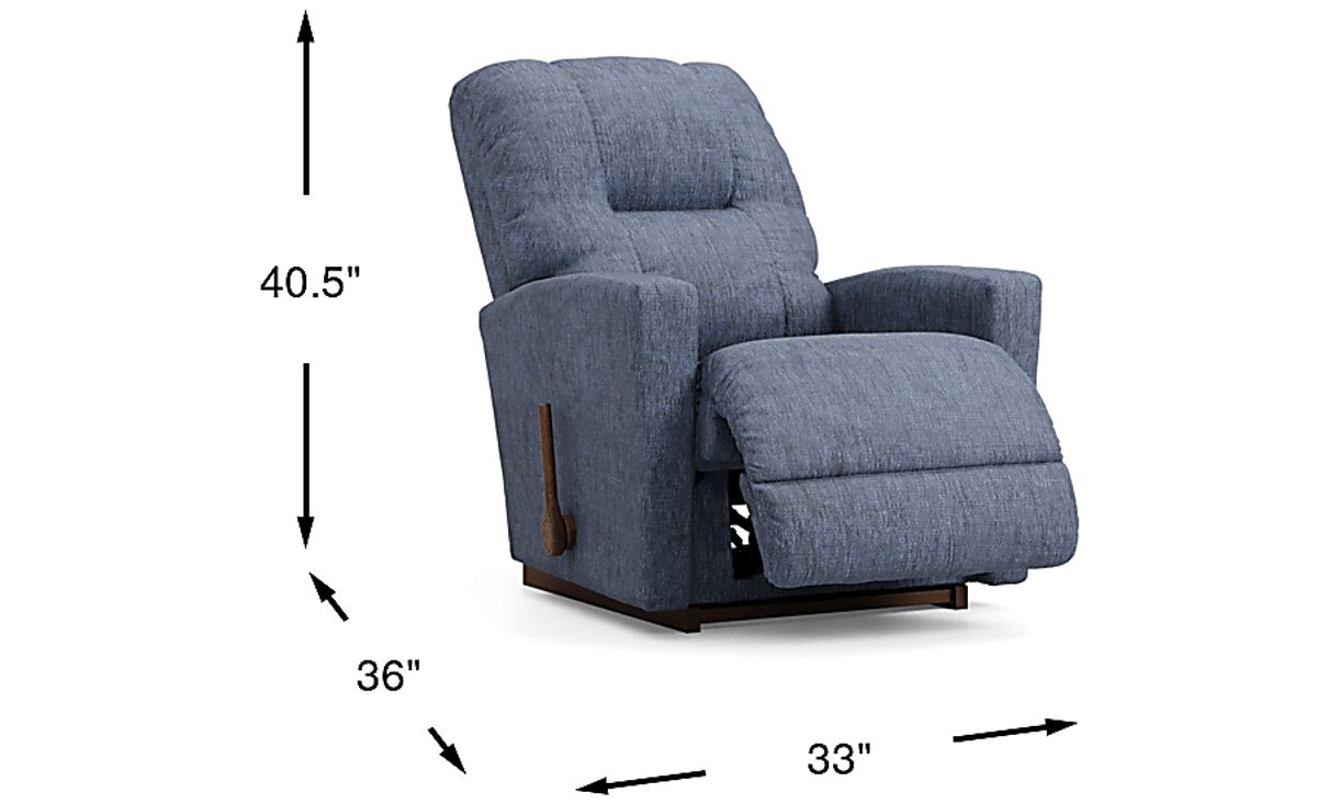 La-Z-Boy Casey I Blue Polyester Fabric Rocker Recliner | Rooms to Go
