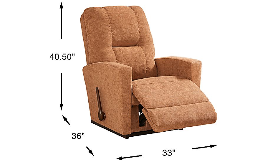 La-Z-Boy Casey I Russet Orange Polyester Fabric Rocker Recliner