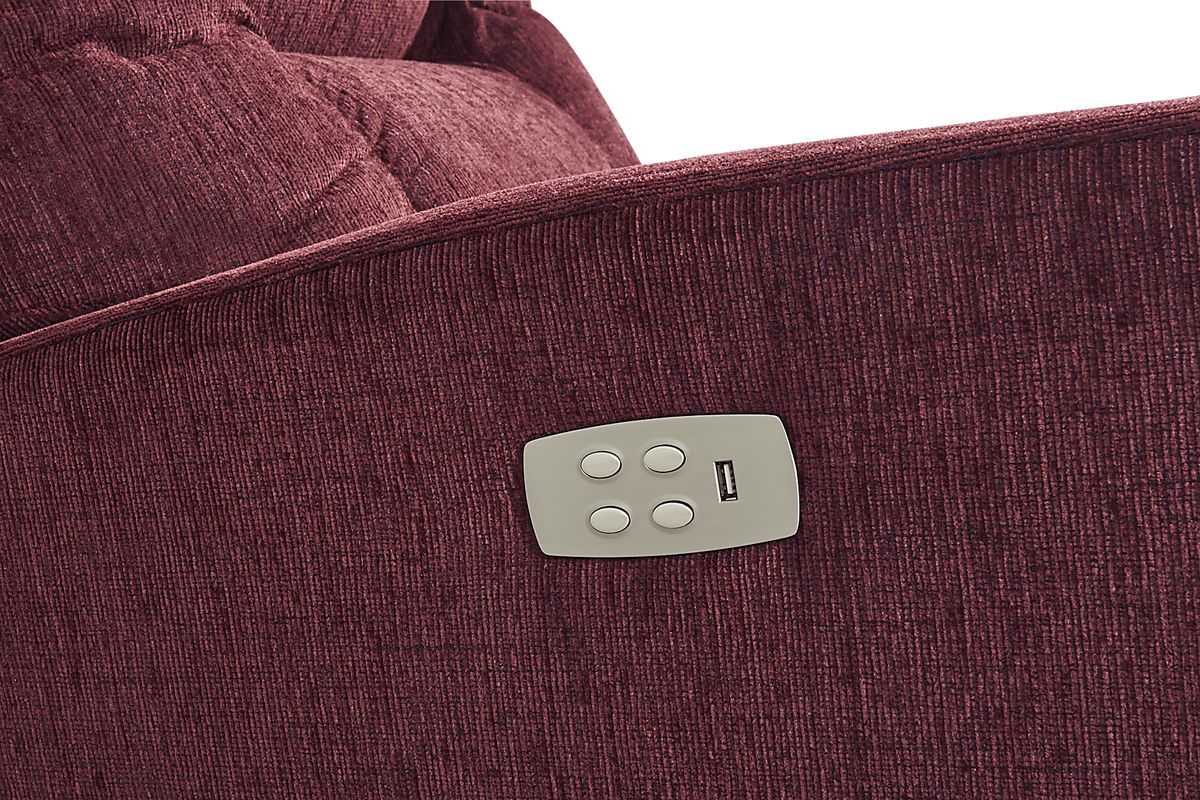 La-Z-Boy Casey III Red Woven Dual Power Recliner | Rooms to Go