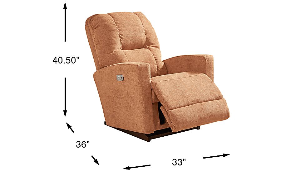 La-Z-Boy Casey III Russet Orange Woven Dual Power Recliner | Rooms