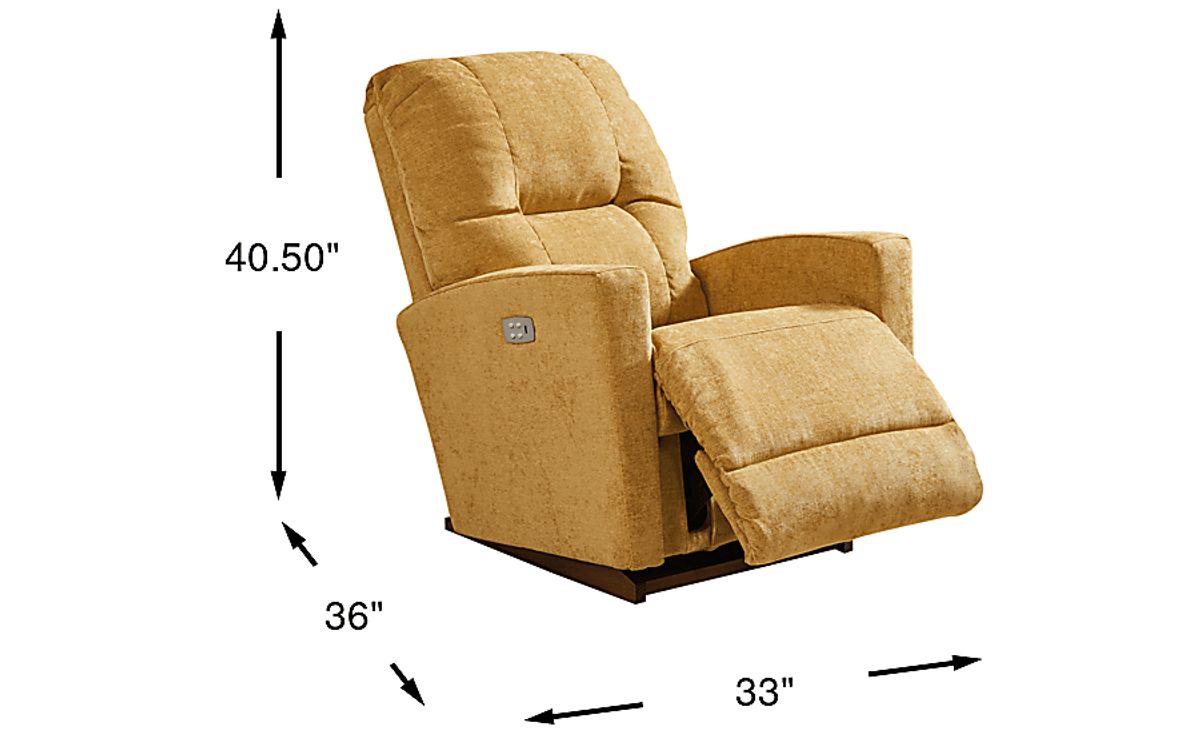 La-Z-Boy Casey III Sunflower Yellow Woven Dual Power Recliner