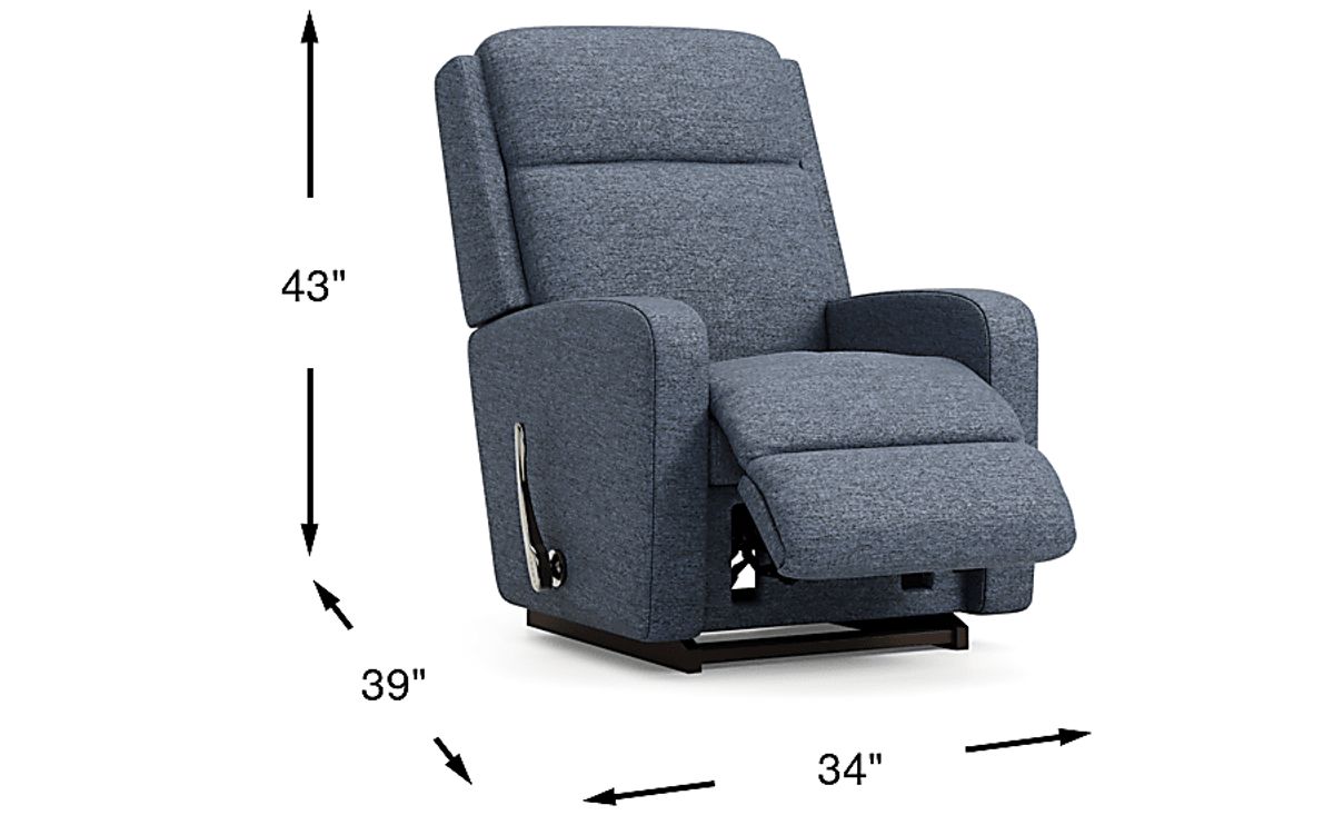 La-Z-Boy Finley I Blue Nylon,Polyester Fabric Rocker Recliner | Rooms to Go