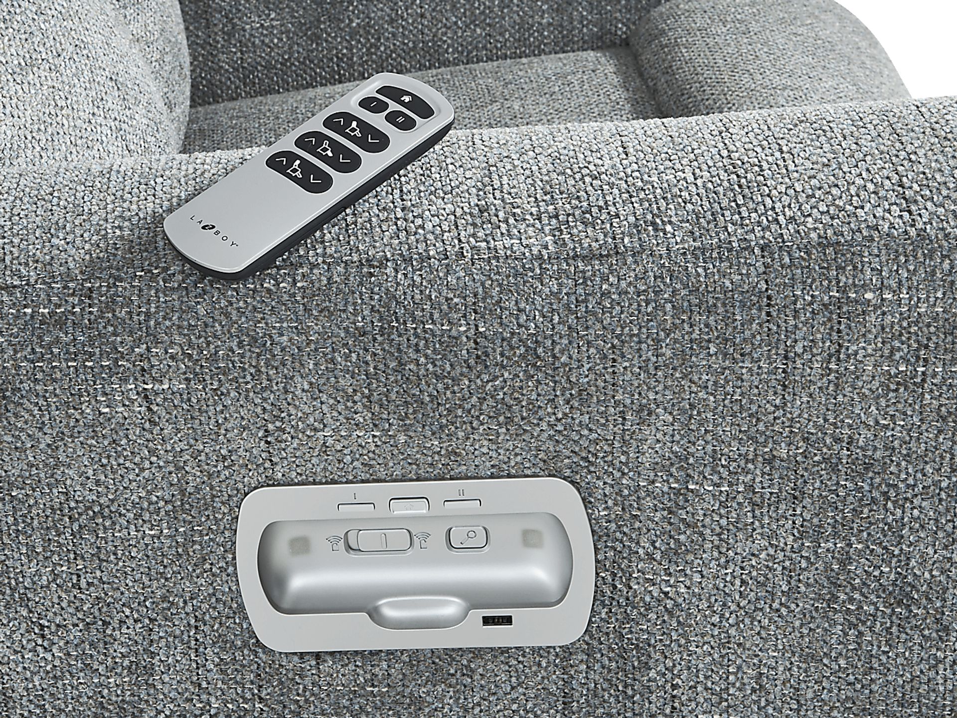 La-Z-Boy Hawthorn III Blue Dual Power Recliner - Image 6