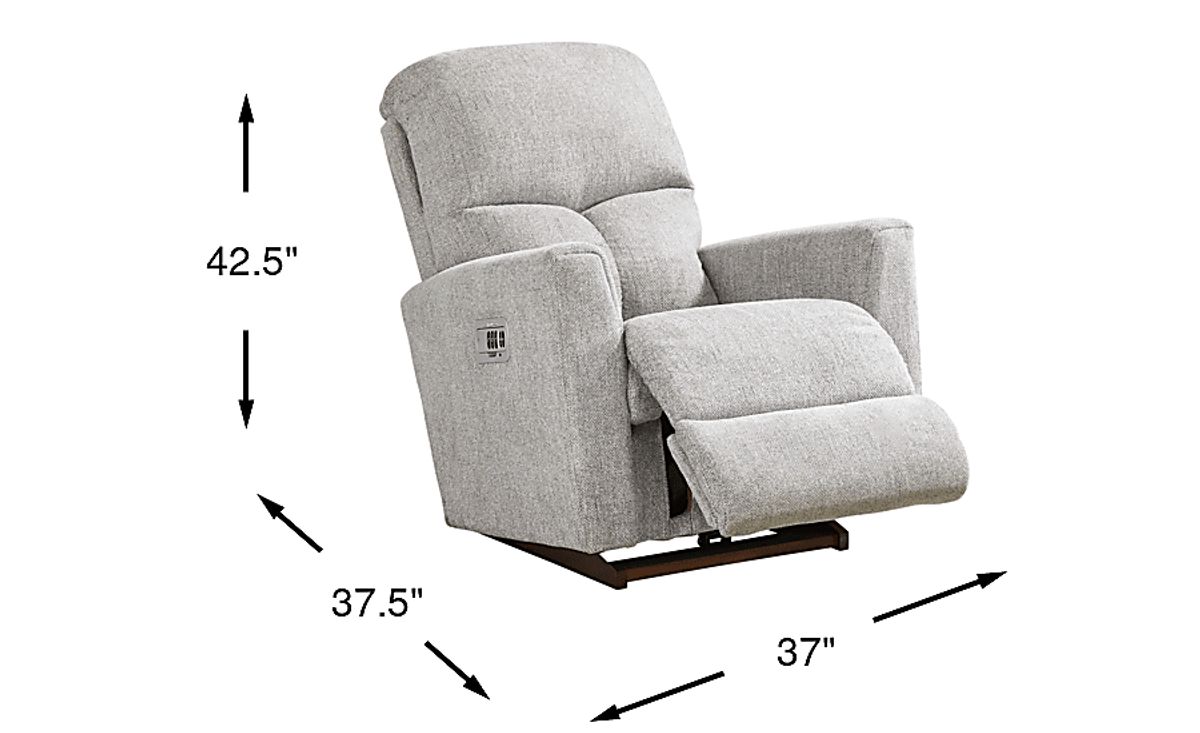 La-Z-Boy Hawthorn III Gray Woven Dual Power Rocker Recliner