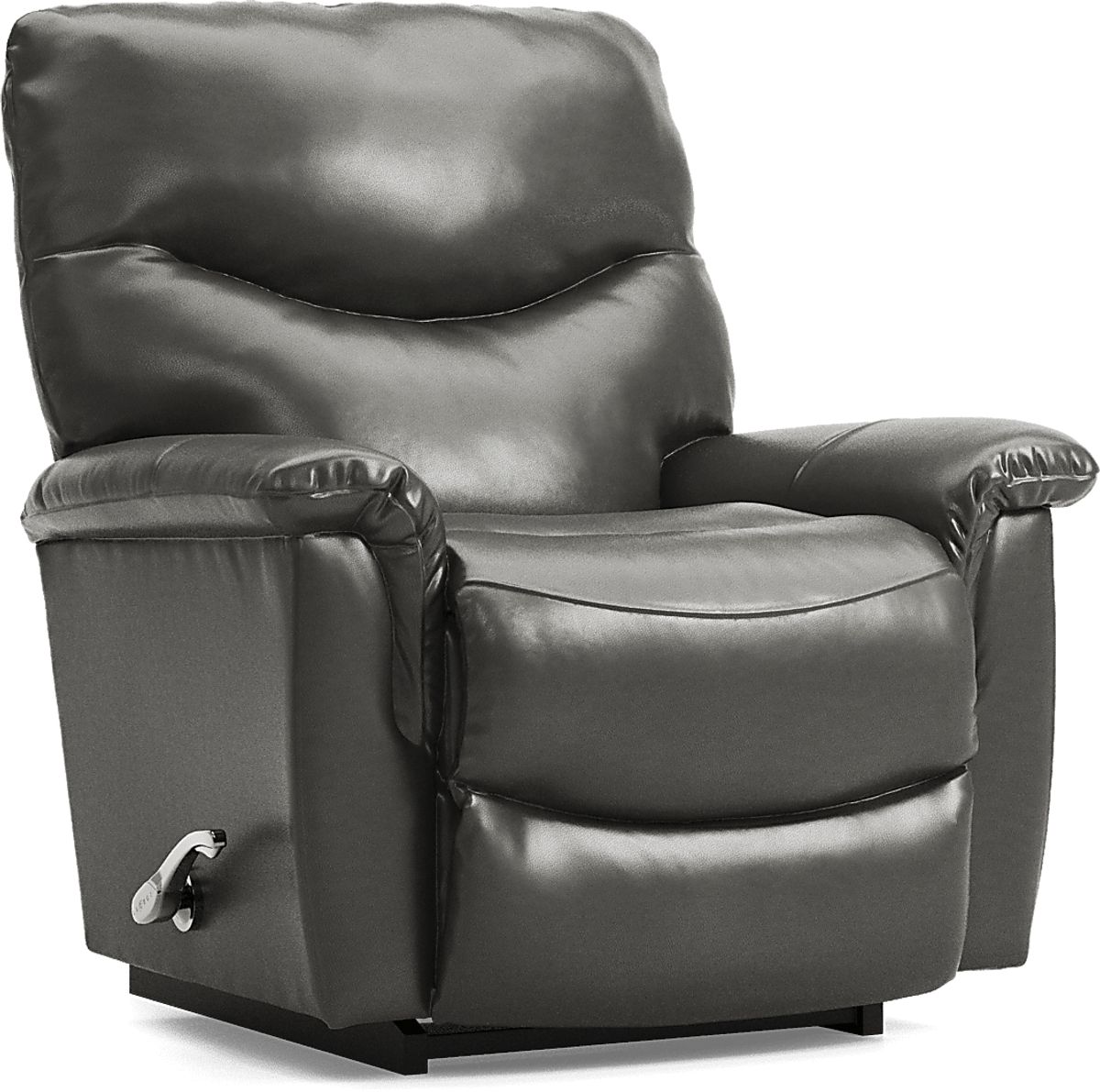 LaZBoy James Gray Leather Rocker Recliner Rooms to Go
