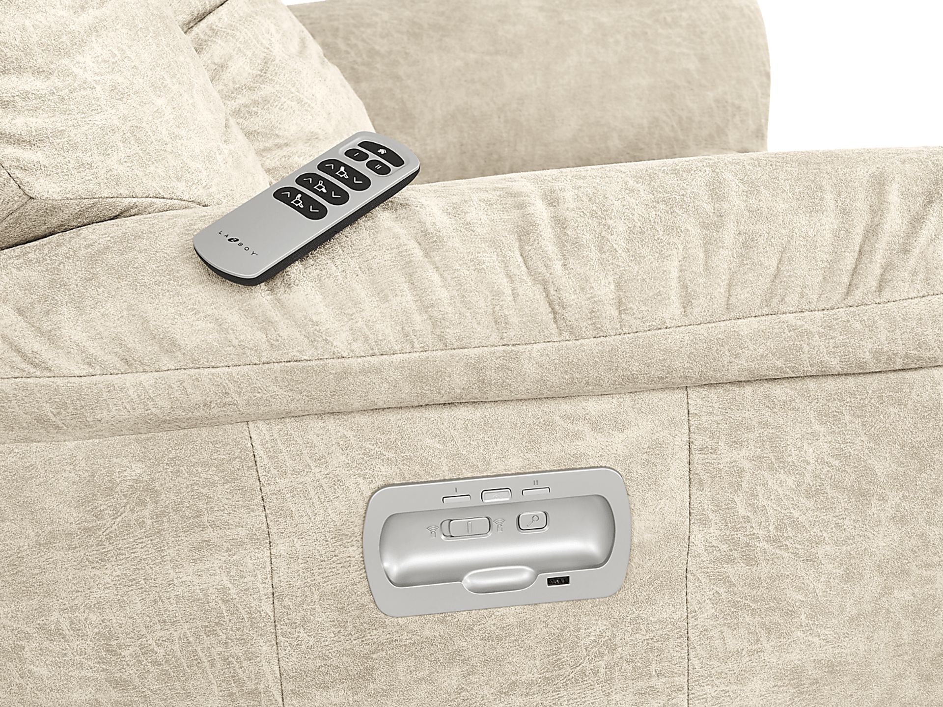 La-Z-Boy Jasper III Beige Dual Power Recliner - Image 6