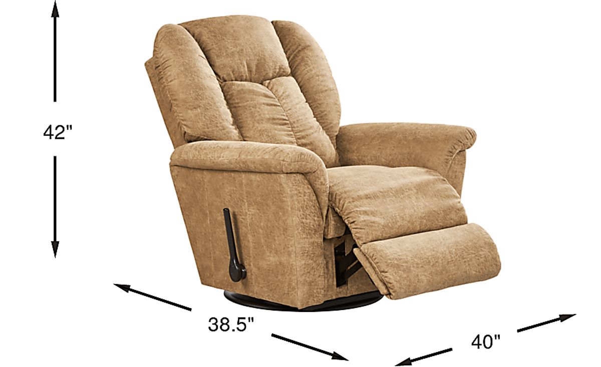 La-Z-Boy Jasper IV Brown Knitted Swivel Rocker Recliner | Rooms to Go