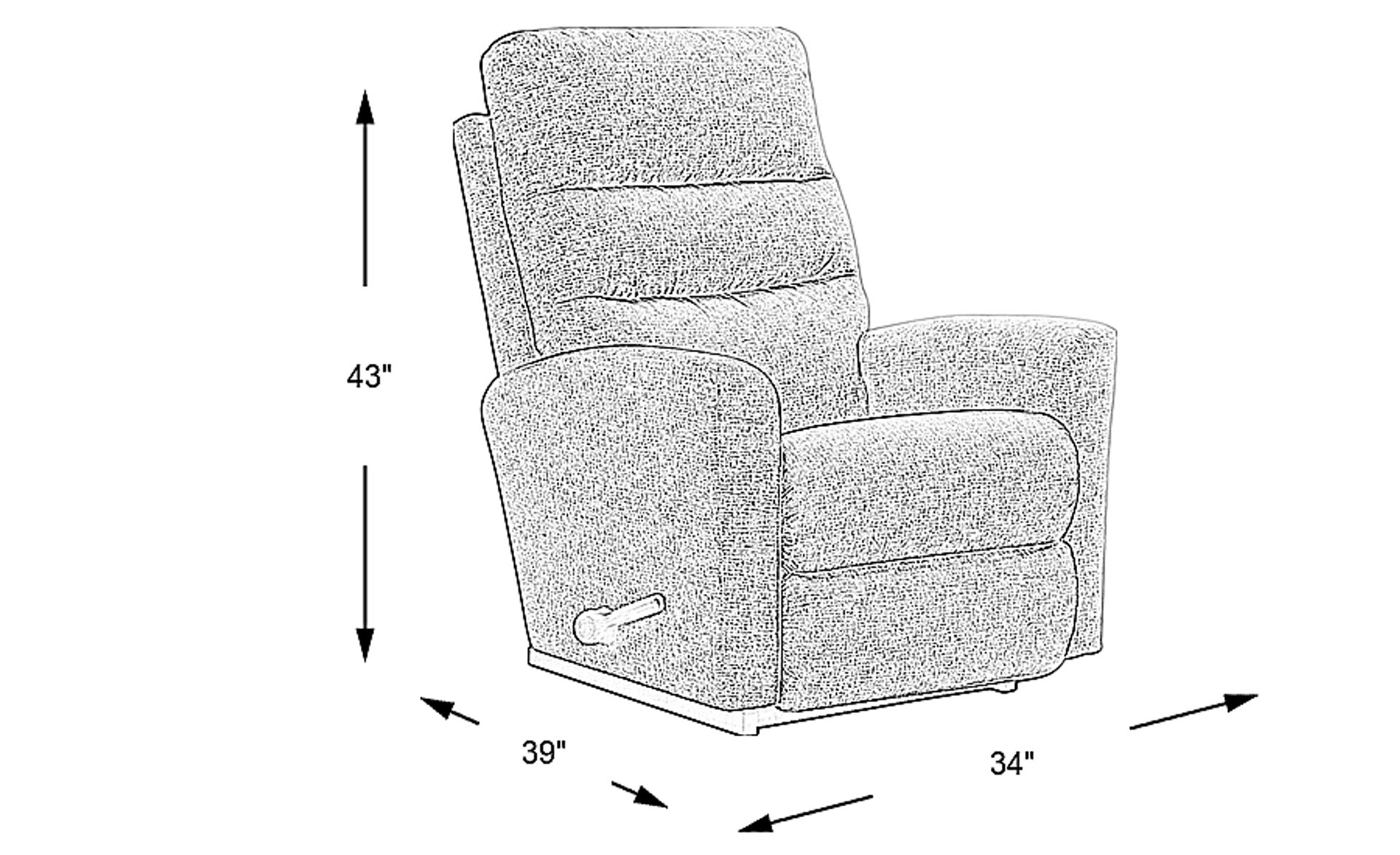 LaZBoy Liam I Gray Polyester Fabric Rocker Recliner Rooms to Go