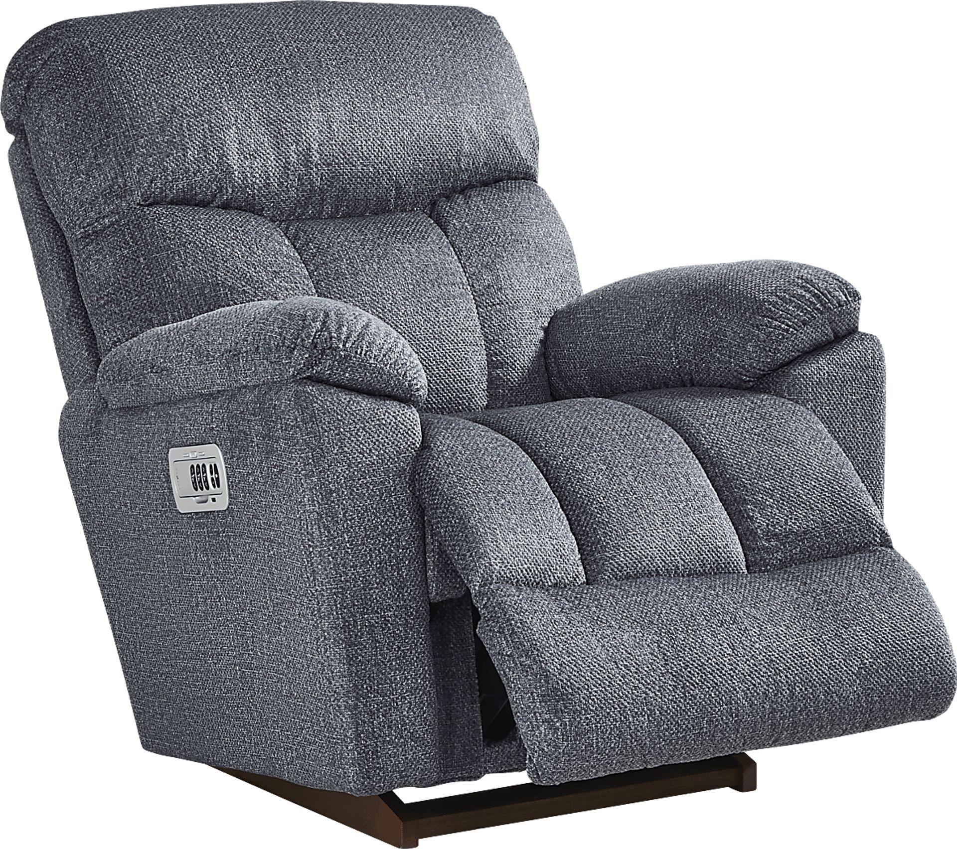 La-Z-Boy Morrison III Slate Blue Woven Dual Power Rocker Recliner ...