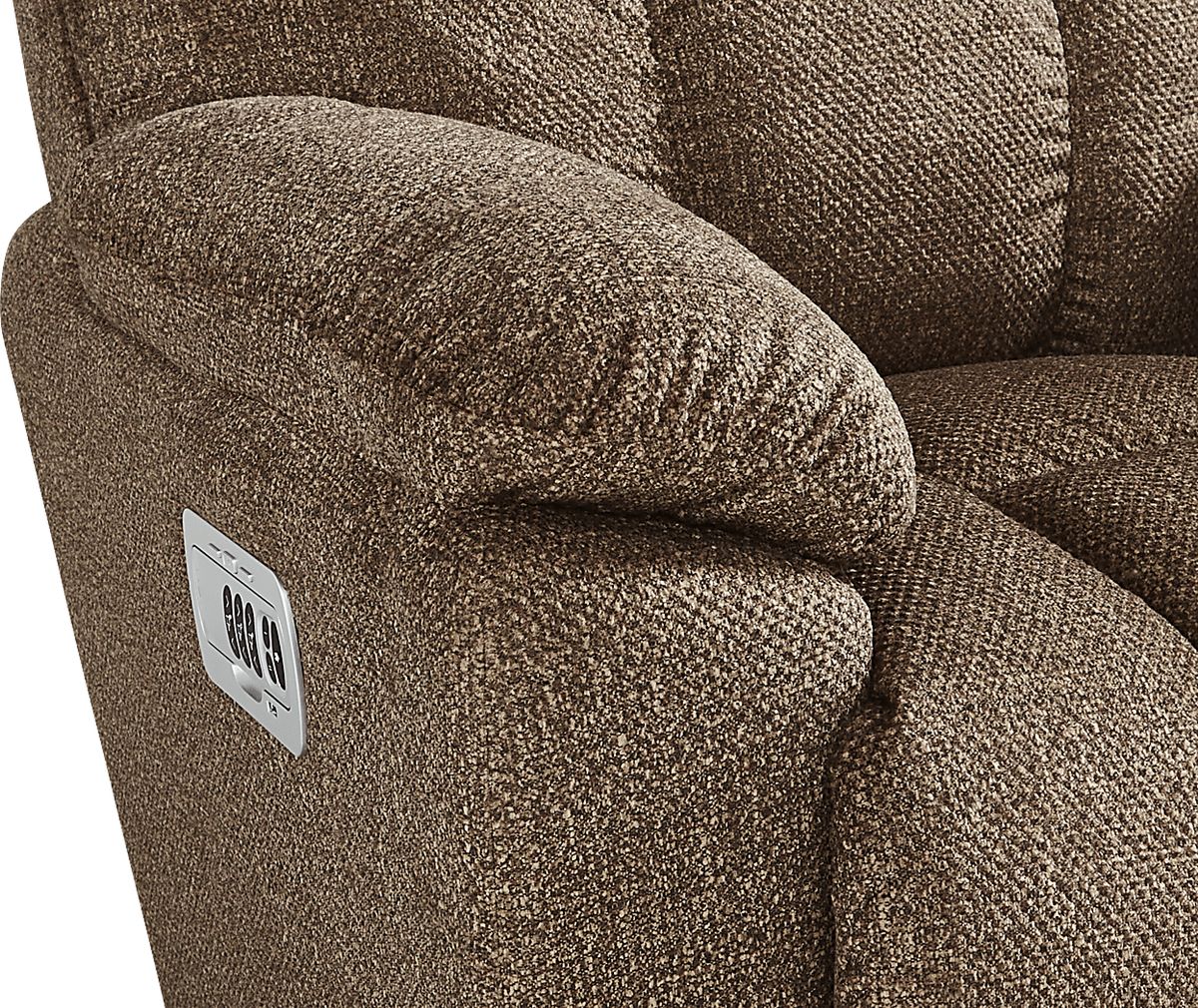 La-Z-Boy Morrison III Brown Polyester Fabric Dual Power Rocker Recliner ...