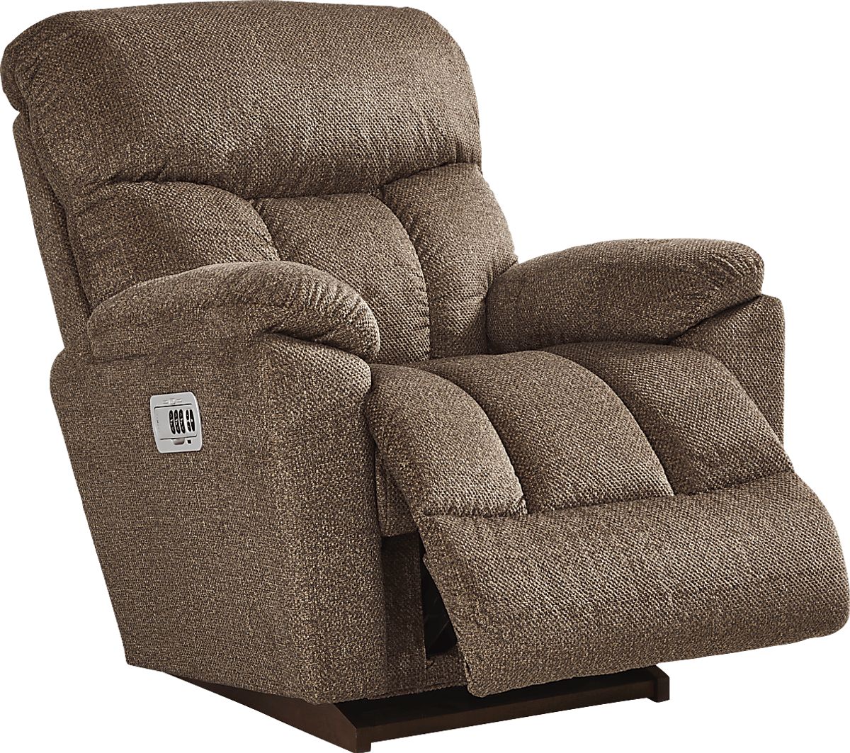 La-Z-Boy Morrison III Brown Polyester Fabric Dual Power Rocker Recliner ...