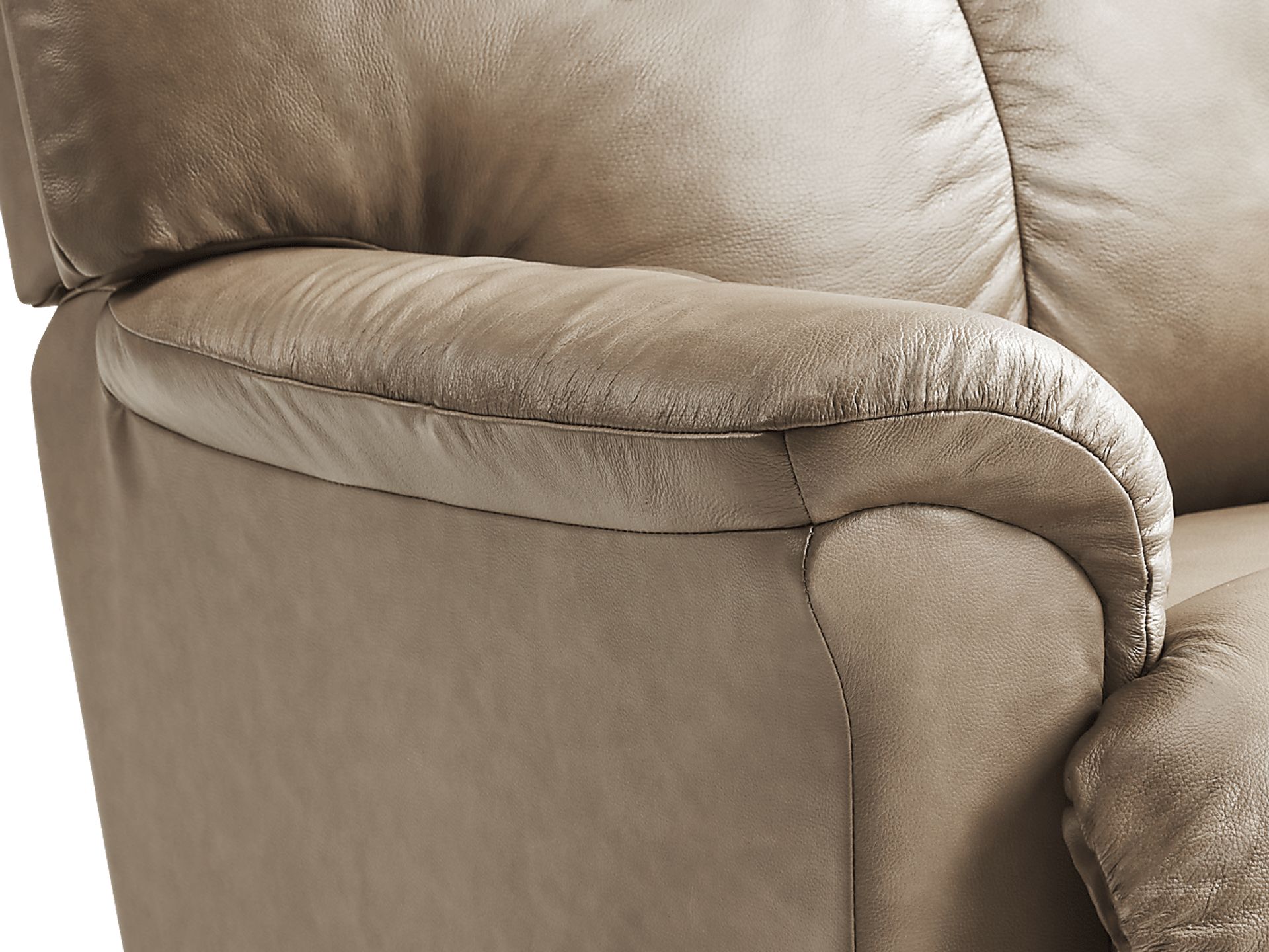 La-Z-Boy Reed Beige Leather Rocker Recliner - Image 3