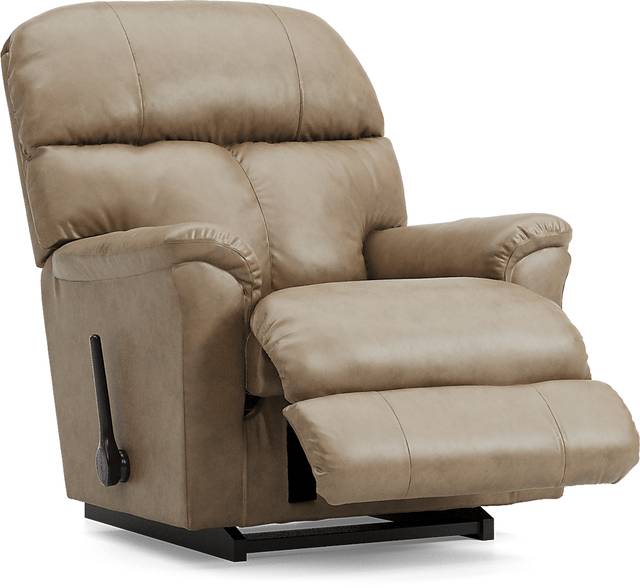 La-Z-Boy Reed Beige Leather Rocker Recliner - Thumbnail - Image 1