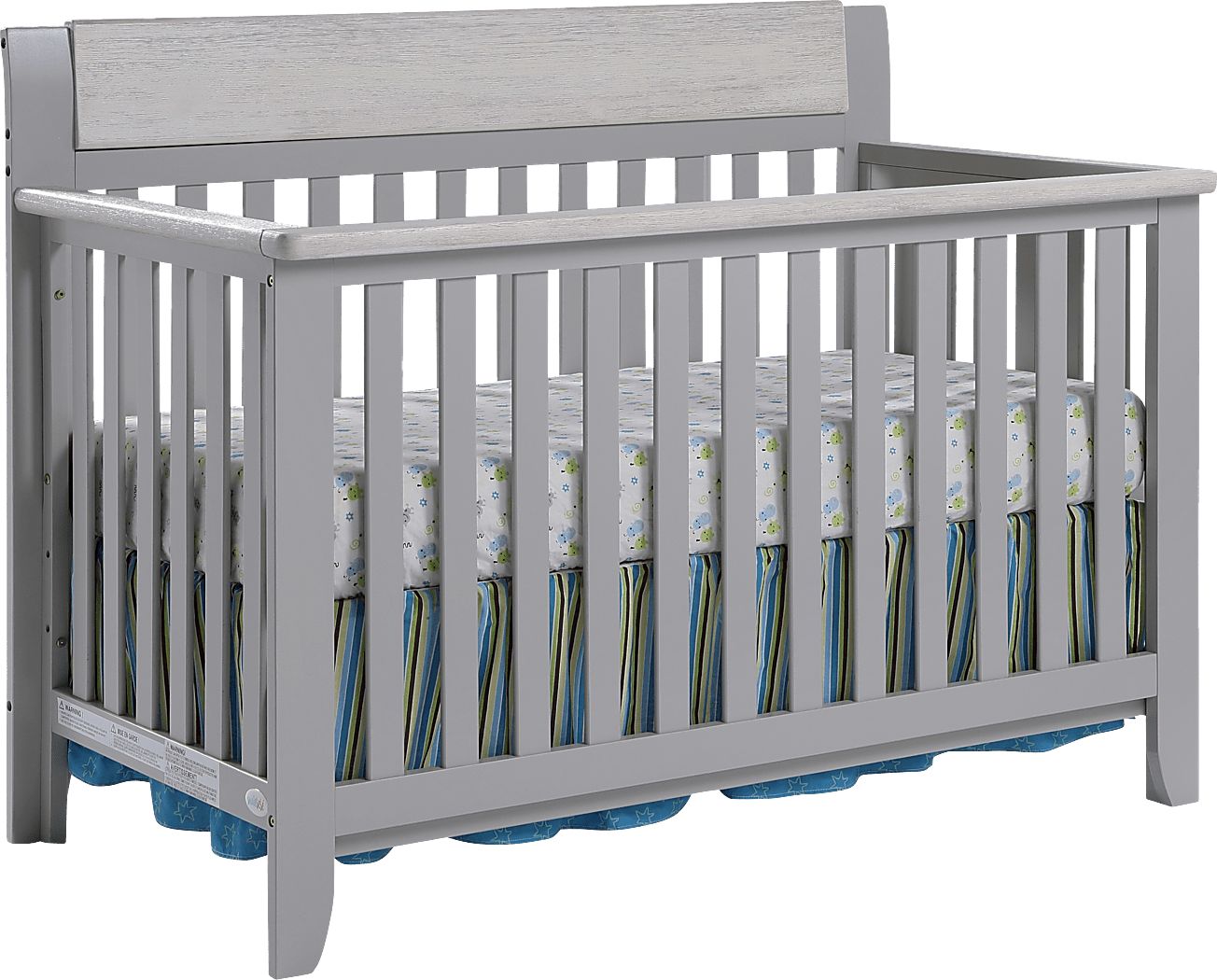 Lachlan Light Gray Convertible Crib and Guard Rail Rooms To Go