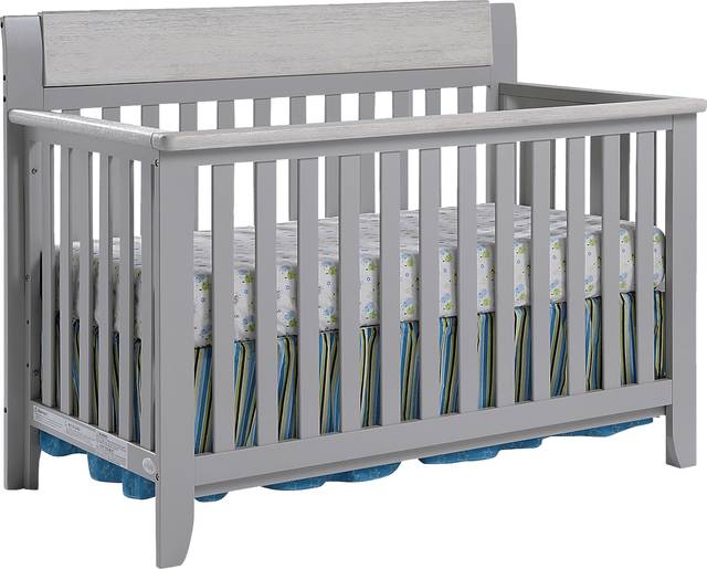 Lachlan Light Gray Convertible Crib and Guard Rail - Thumbnail - Image 1