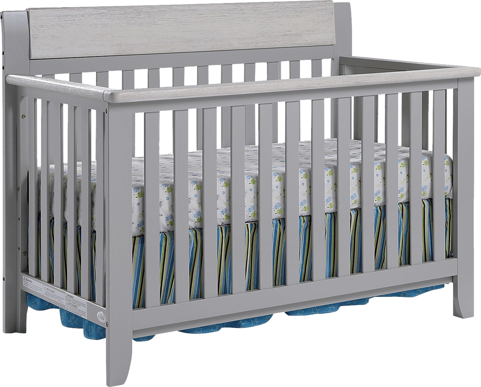 Lachlan Light Gray Convertible Crib and Guard Rail - Image 1