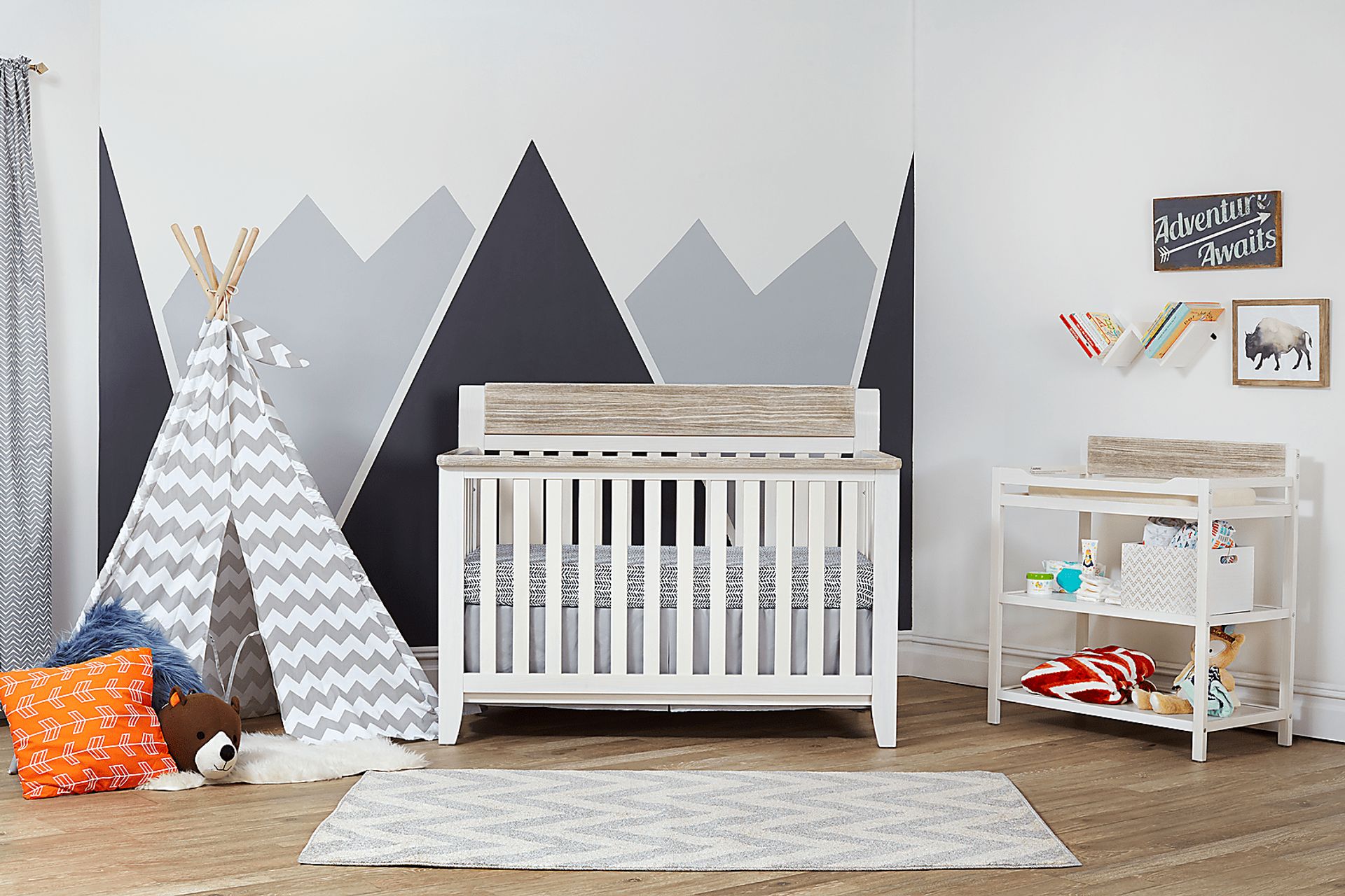 Lachlan White Convertible Crib with Toddler Rail - Image 2