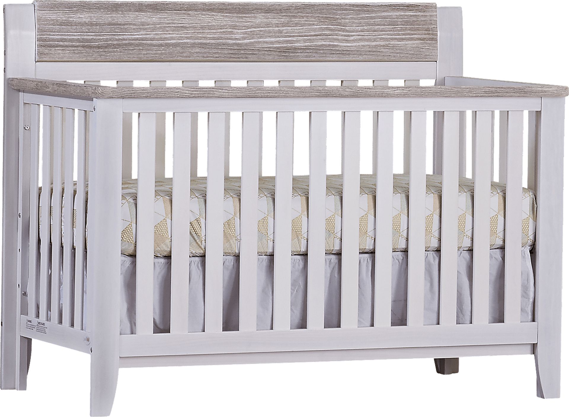 Lachlan White Convertible Crib with Toddler Rail - Image 1