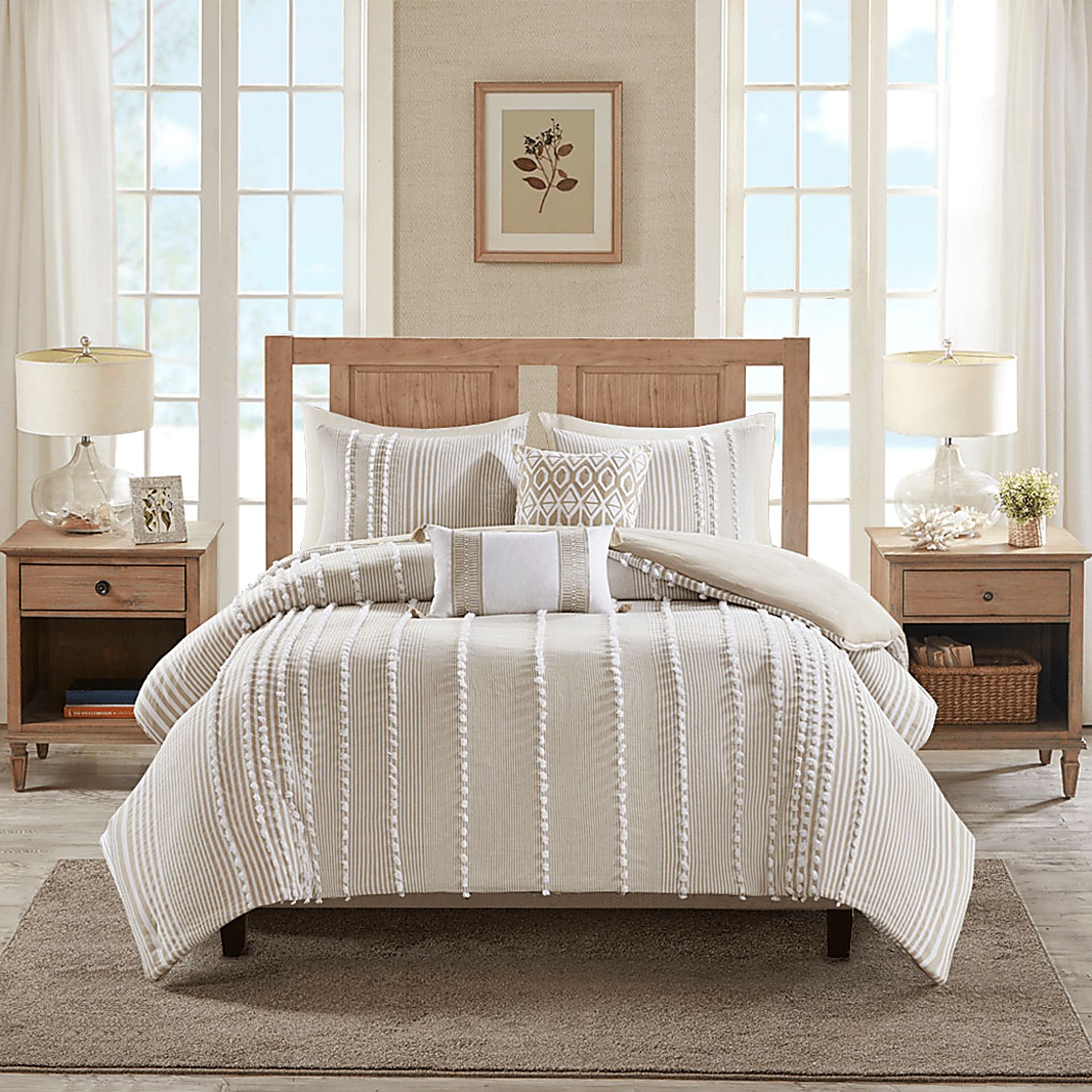 Lackender Taupe 3 Pc King/California King Comforter Set - Image 2
