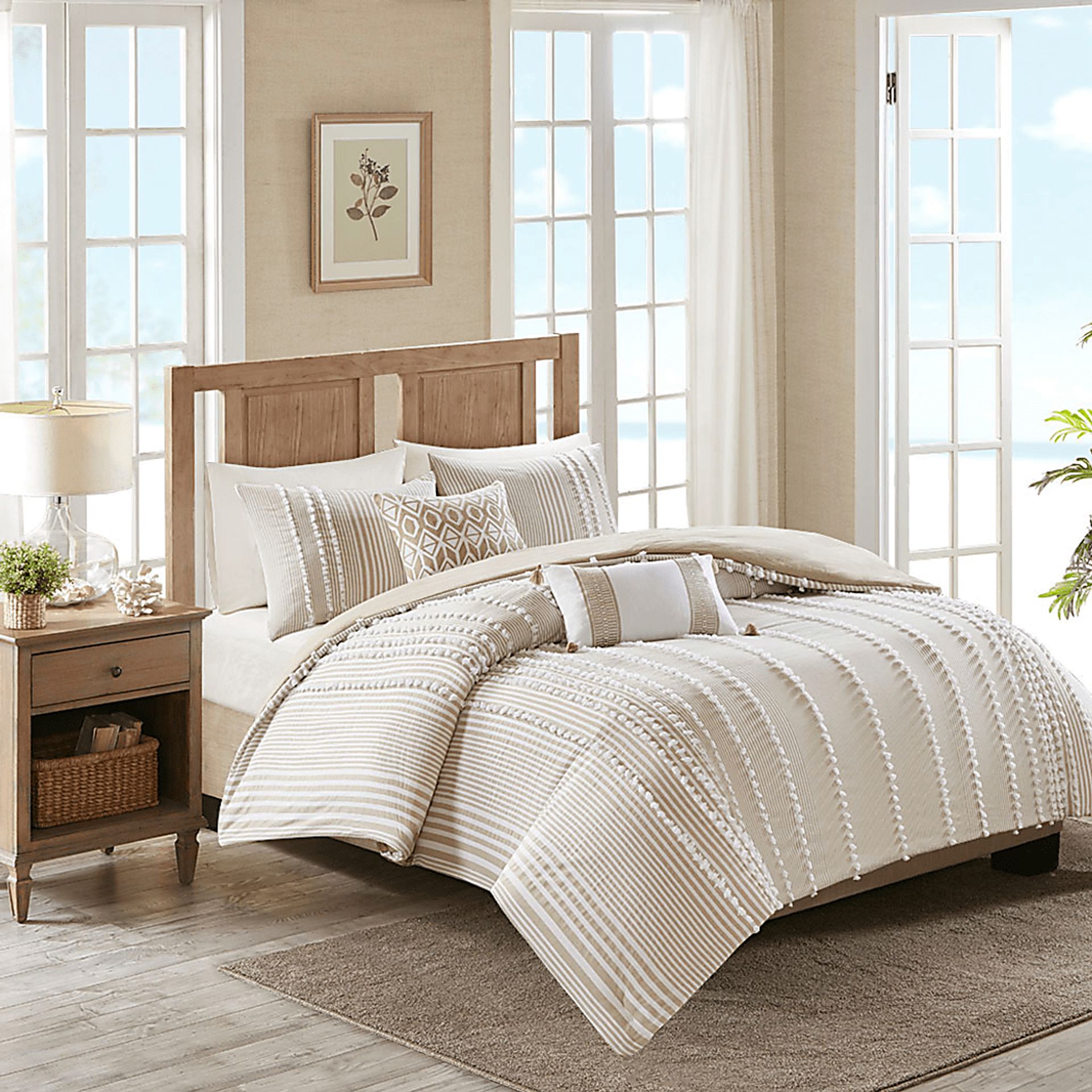 Lackender Taupe 3 Pc King Duvet Set - Image 1
