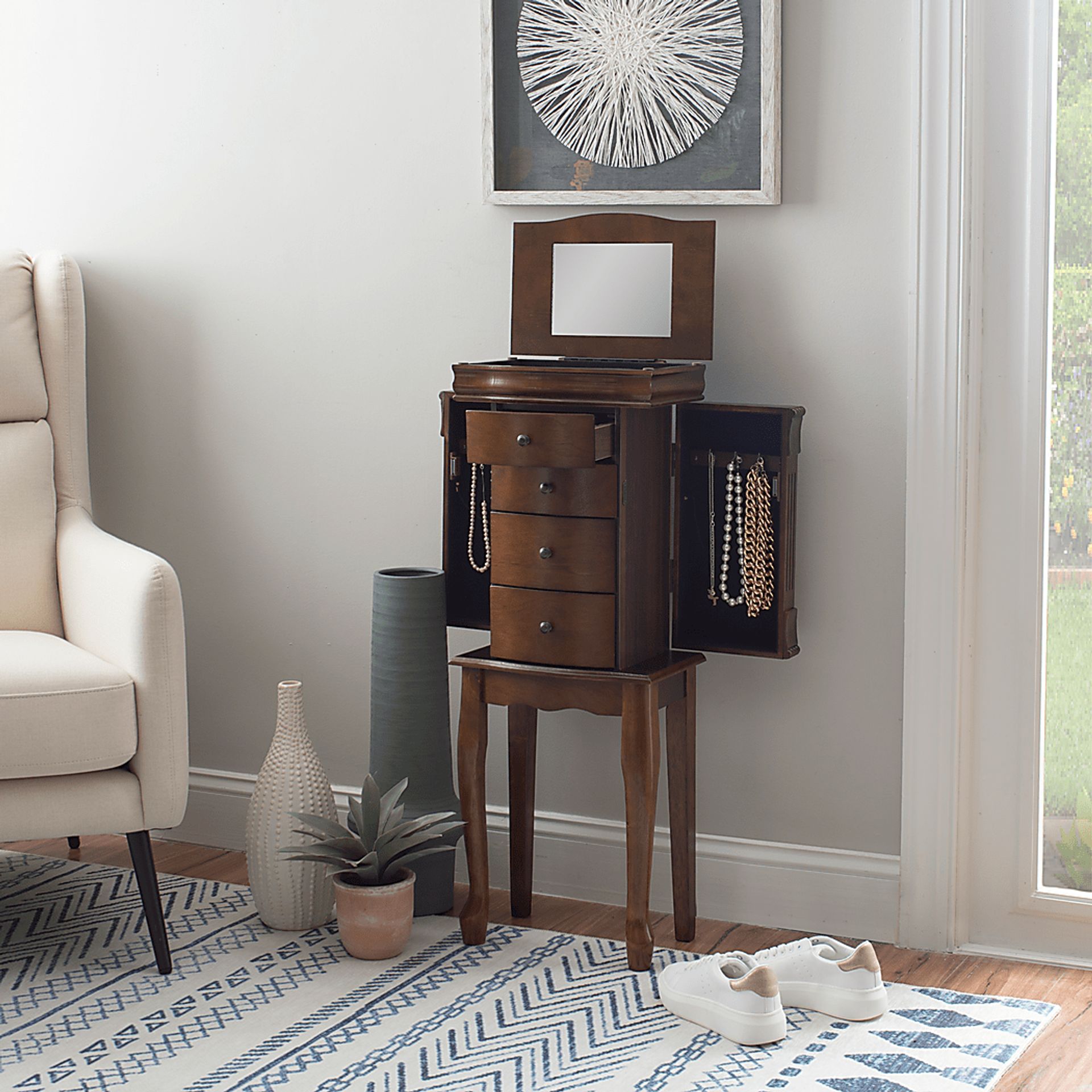 Lackyland Brown Jewelry Armoire - Image 3