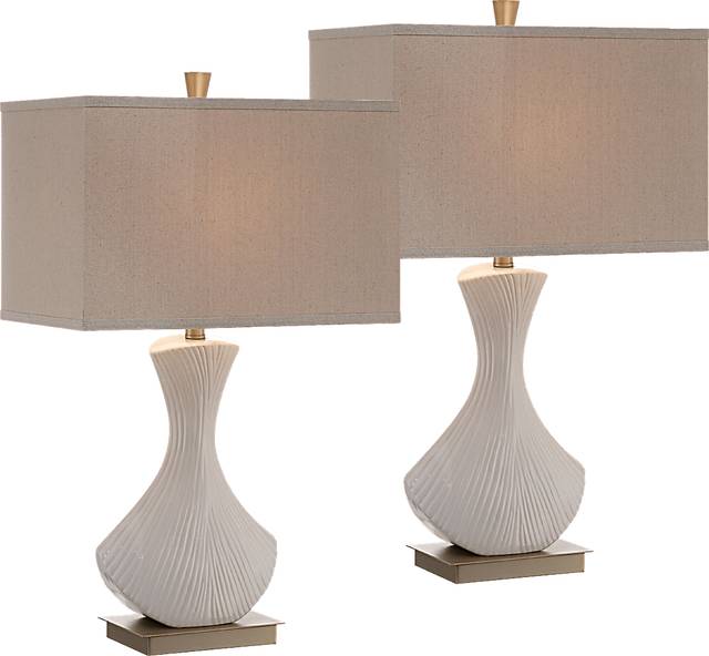 Ladiemeadow White Lamp, Set of 2 - Thumbnail - Image 1