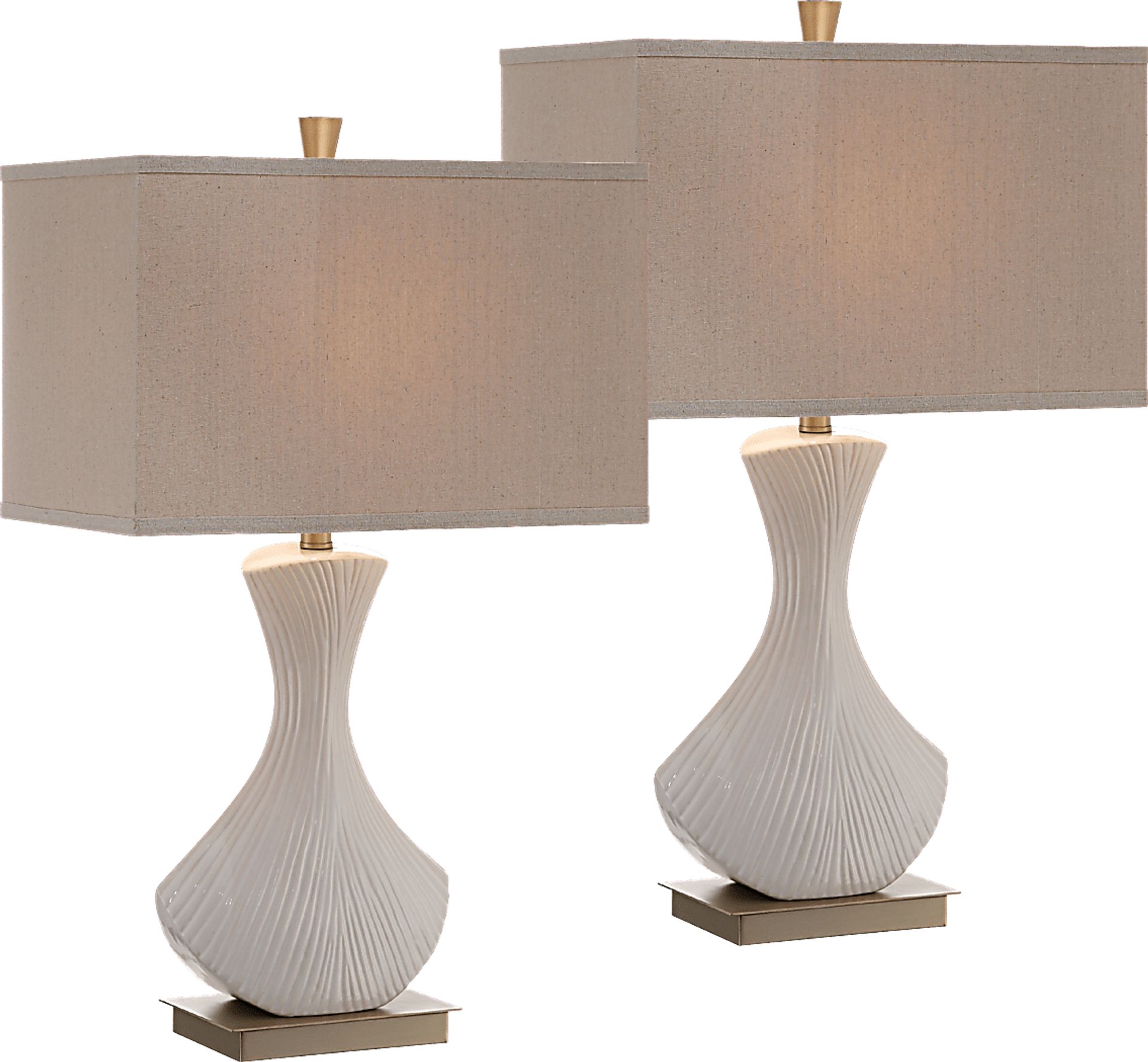 Ladiemeadow White Lamp, Set of 2 - Image 1