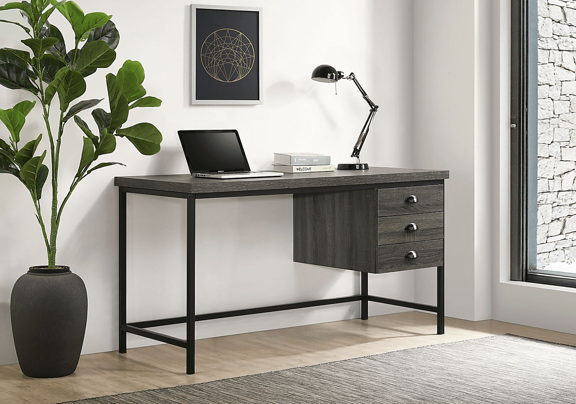 Ladoga Dark Gray Desk - Image 2