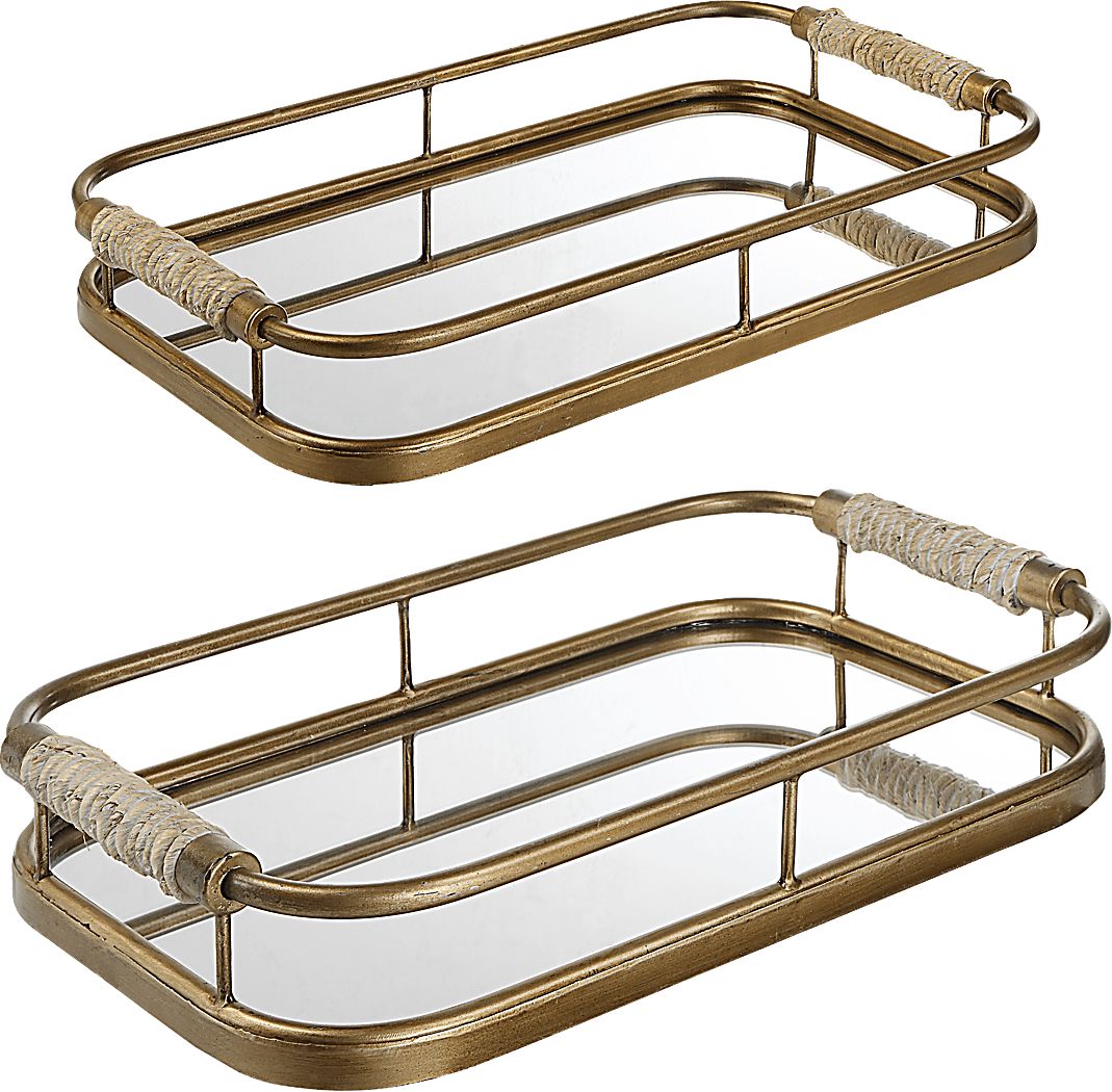 Ladrido Gold Tray, Set of 2