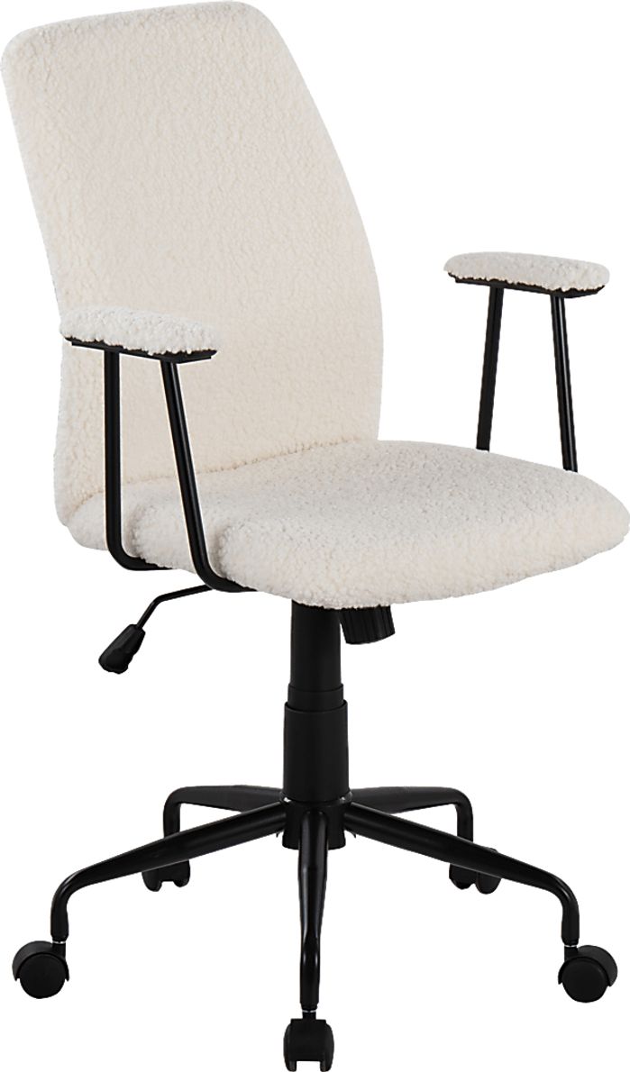 Ladson White Polyurethane Fabric Office Chair Rooms To Go