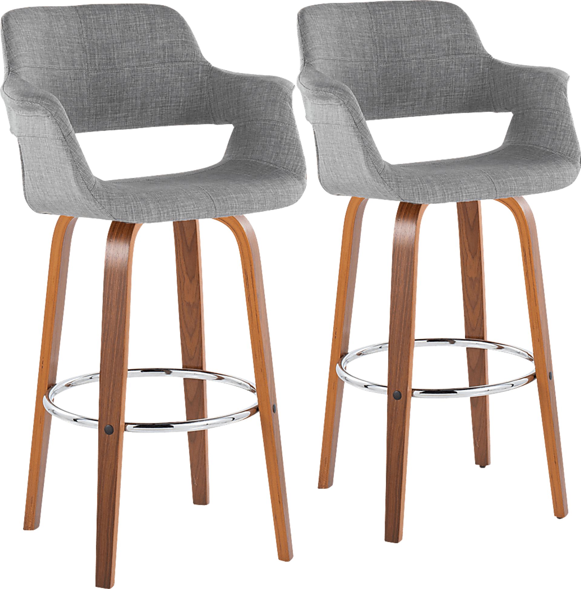 Lafanete VI Gray Swivel Barstool, Set of 2 - Image 1