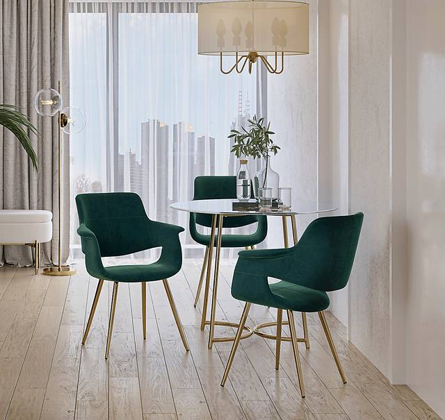 Lafanette I Green Arm Chair, Set of 2 - Thumbnail - Image 2