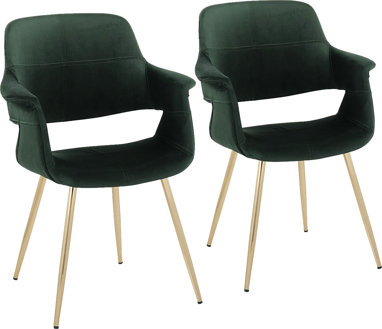 Lafanette I Green Arm Chair, Set of 2