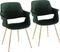 Lafanette I Green Arm Chair, Set of 2