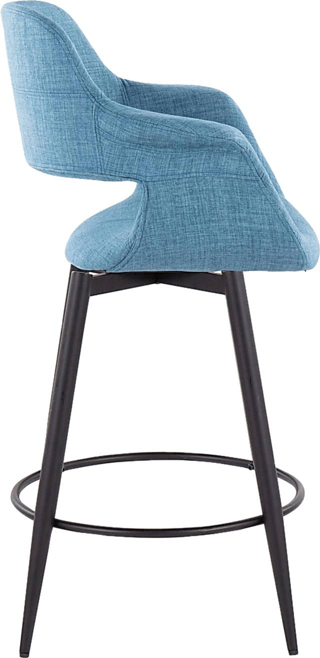 Lafanette II Blue Swivel Counter Height Stool, Set of 2 - Thumbnail - Image 4