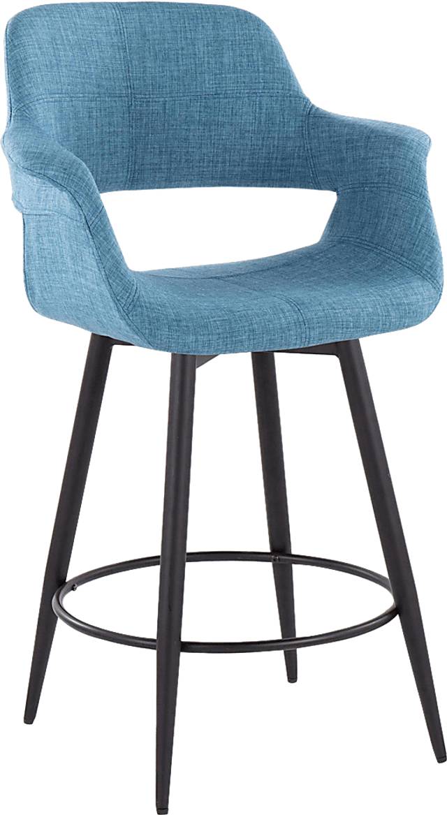 Lafanette II Blue Swivel Counter Height Stool, Set of 2 - Thumbnail - Image 5
