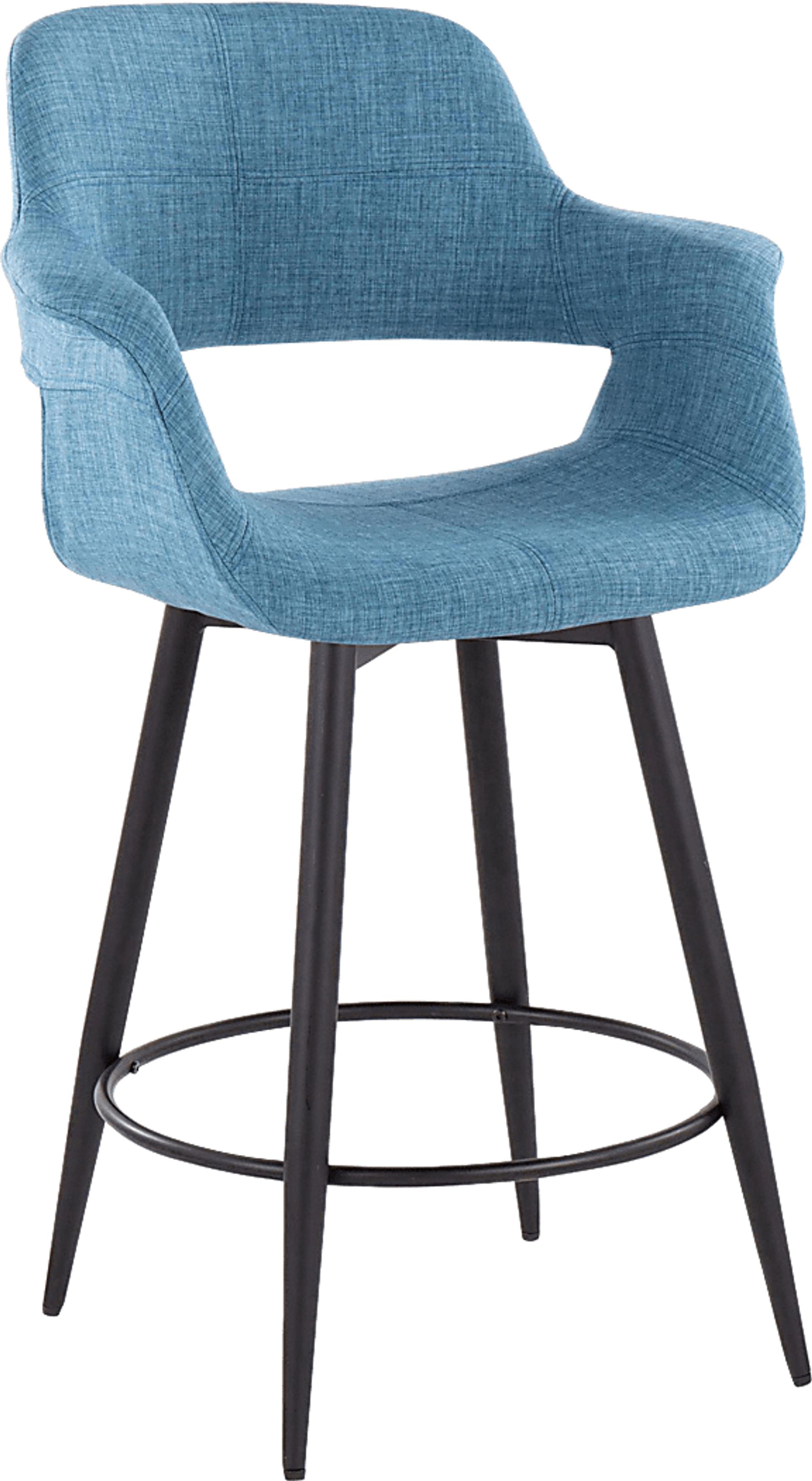 Lafanette II Blue Swivel Counter Height Stool, Set of 2 - Image 5