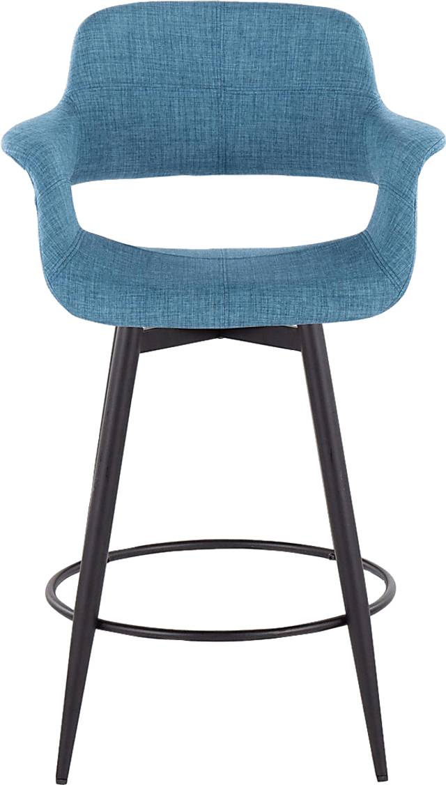 Lafanette II Blue Swivel Counter Height Stool, Set of 2 - Thumbnail - Image 6