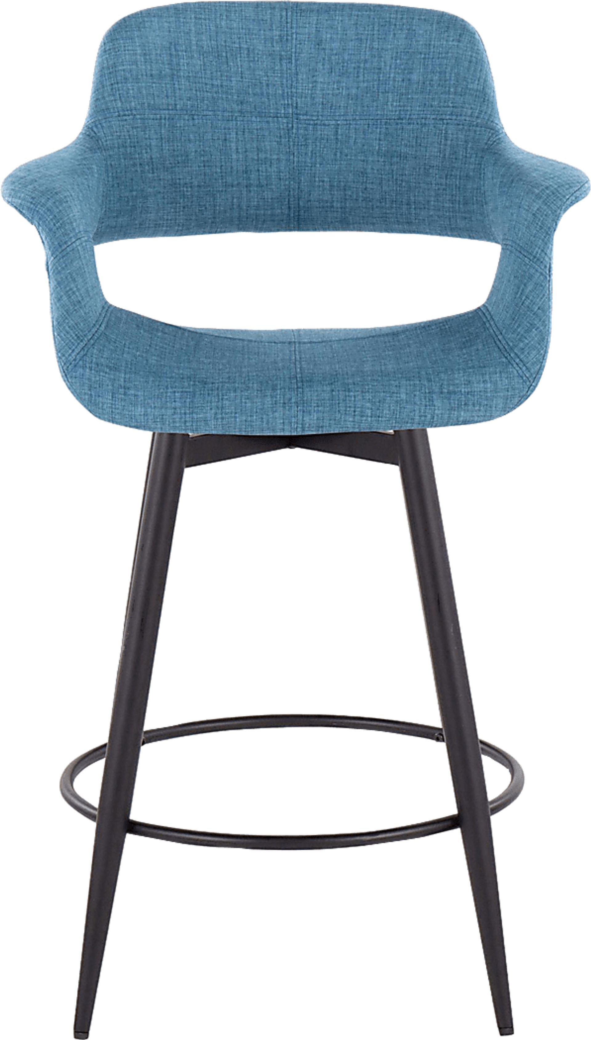 Lafanette II Blue Swivel Counter Height Stool, Set of 2 - Image 6