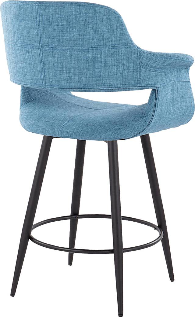 Lafanette II Blue Swivel Counter Height Stool, Set of 2 - Thumbnail - Image 7