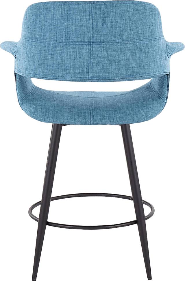 Lafanette II Blue Swivel Counter Height Stool, Set of 2 - Thumbnail - Image 8