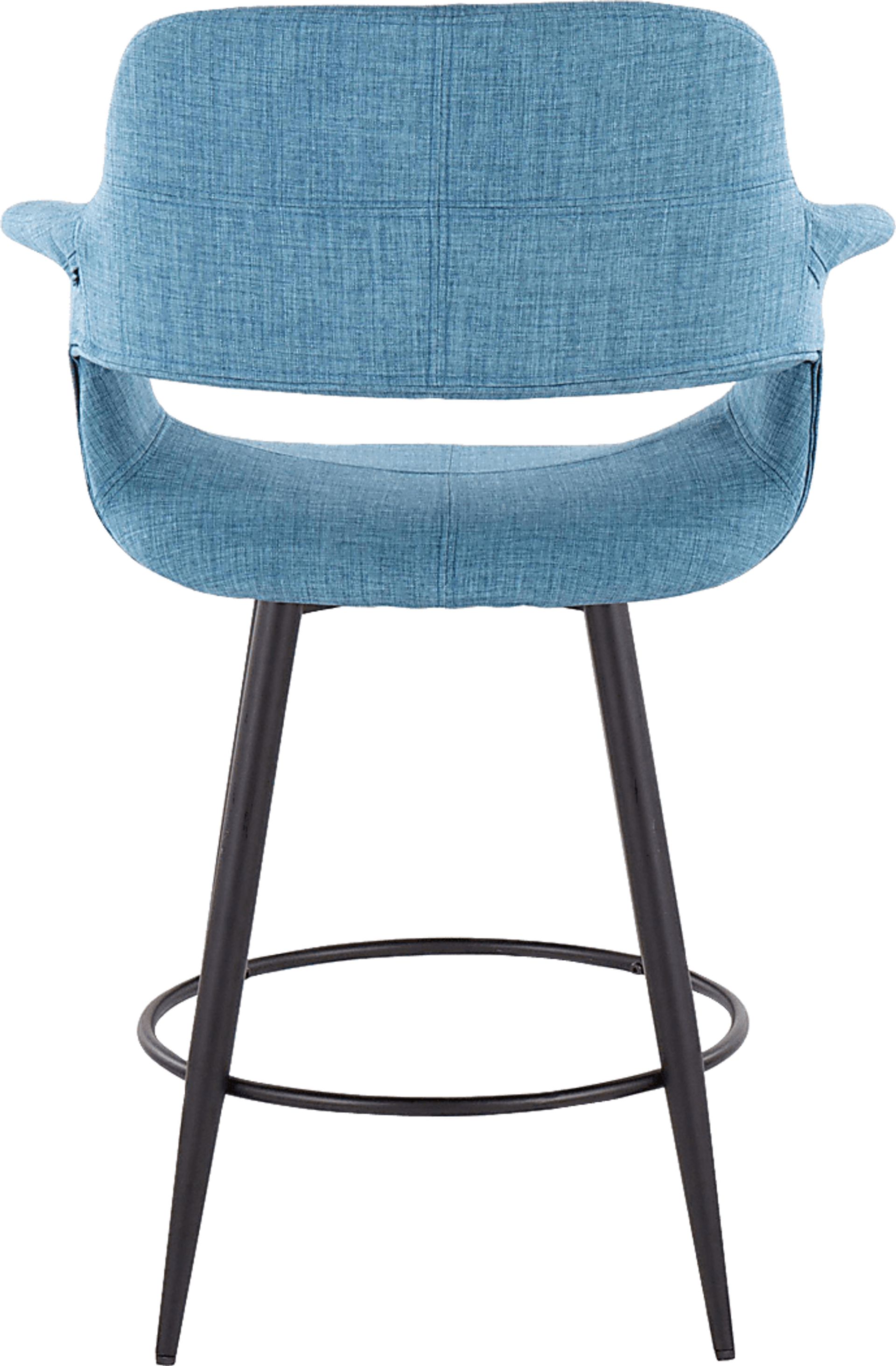 Lafanette II Blue Swivel Counter Height Stool, Set of 2 - Image 8