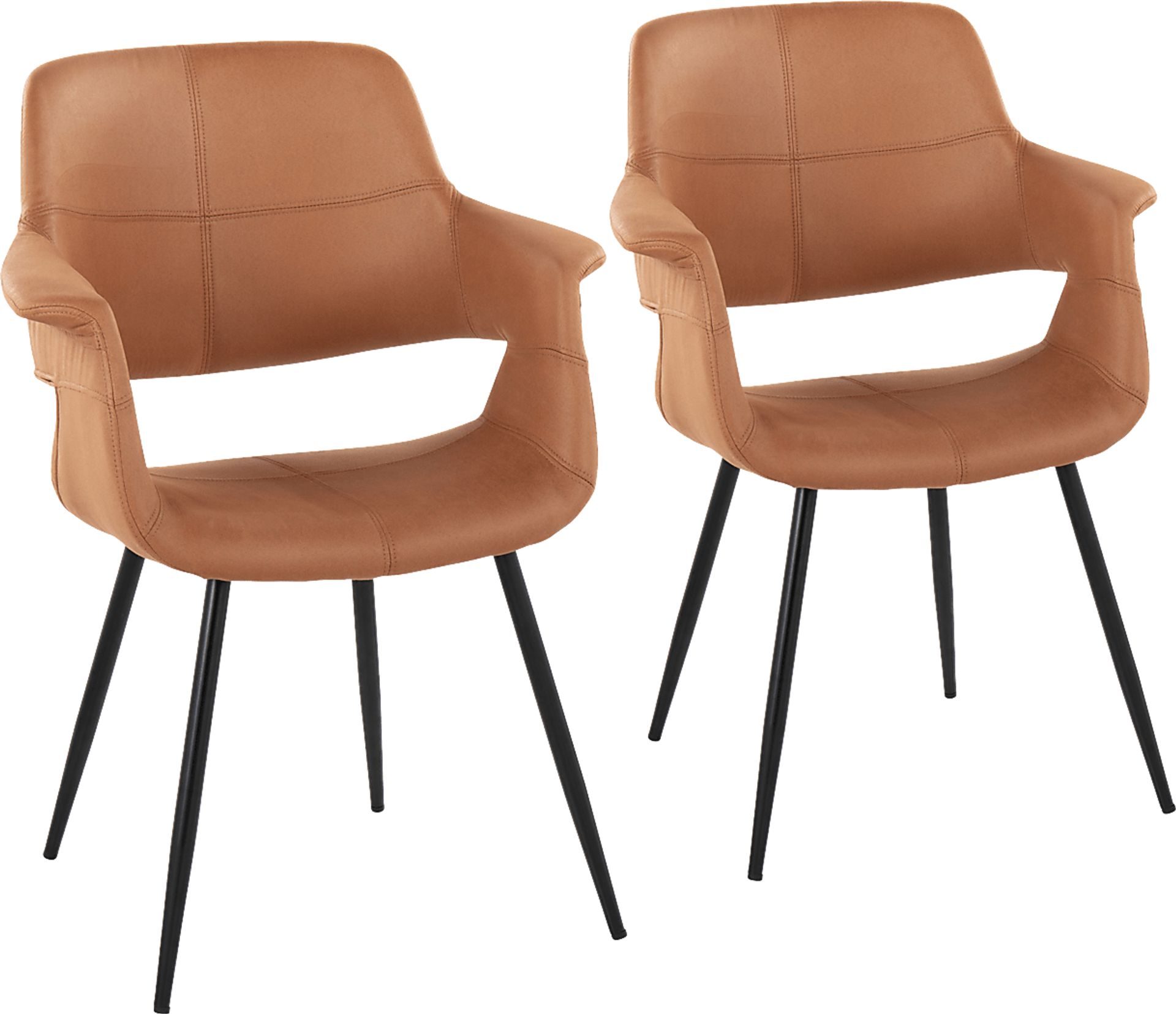 Lafanette II Camel Arm Chair, Set of 2 - Image 1