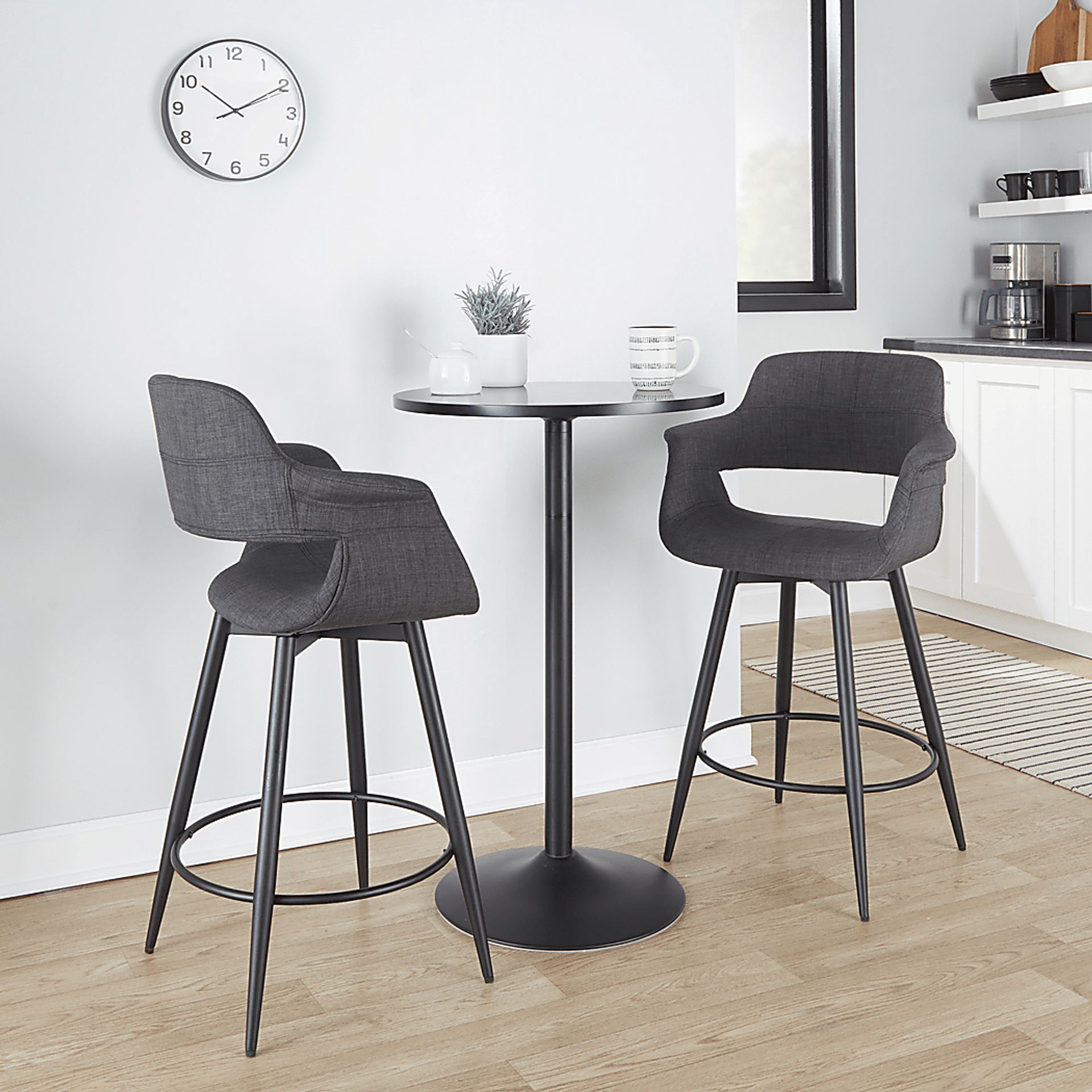 Lafanette II Charcoal Swivel Counter Height Stool, Set of 2 - Image 3