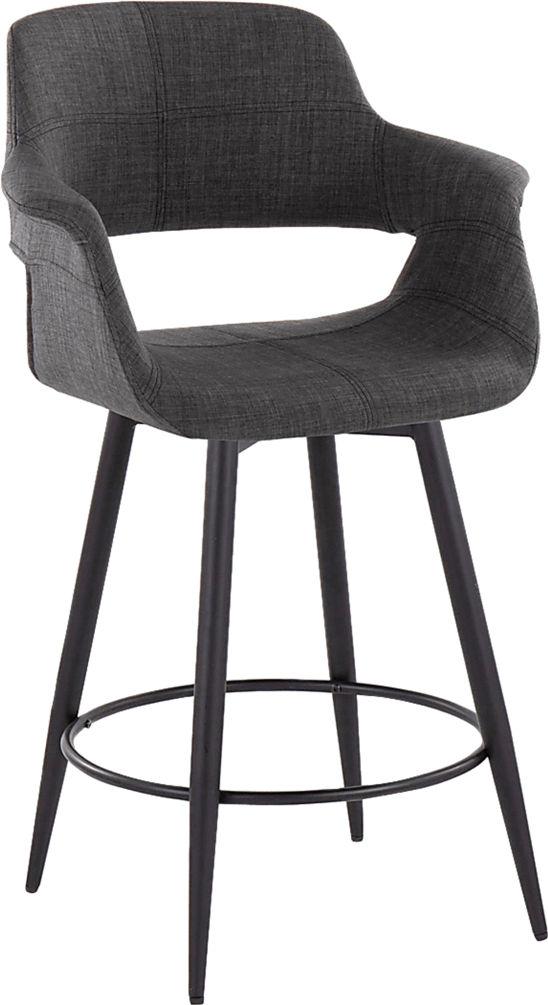 Lafanette II Charcoal Swivel Counter Height Stool, Set of 2 - Image 5